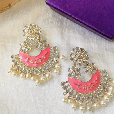 MEENAKARI PINK CHANDBALIS