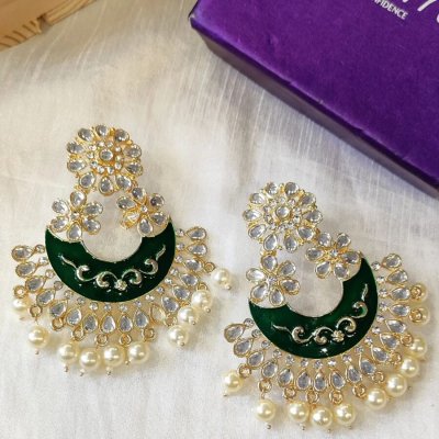 MEENAKARI BLACK CHANDBALIS