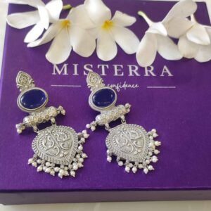 BLUE STONE SILVER DANGLERS