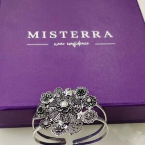 SILVER FLORAL CUFF